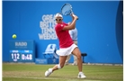 BIRMINGHAM, ENGLAND - JUNE 13:  Kirsten Flipkens of Belgium in action against Barbora Zahlavova Strycova of the Czech Republic during Day Five of the Aegon Classic at Edgbaston Priory Club on June 13, 2014 in Birmingham, England.  (Photo by Jordan Mansfield/Getty Images for Aegon)